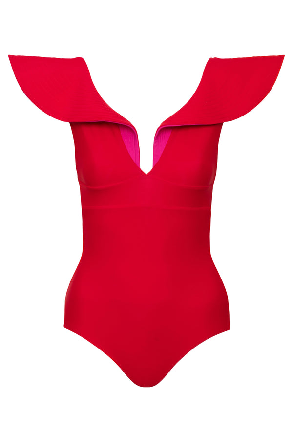 Quetzal One Piece / Red - Fuchsia