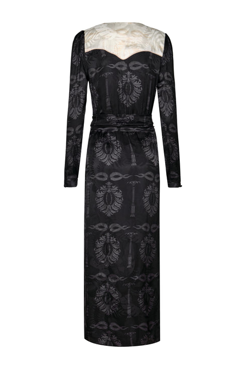 Obregon Silk Jacquard Maxi Dress / Black
