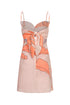 Victoria Linen Mini Dress / Peach Palms