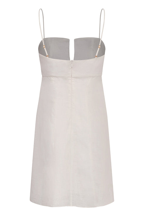 Antonia Linen Mini Dress / Terra Palm