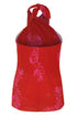 Cayetana Silk Crepe Blouse / Red & Fuchsia Buganvilias