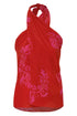 Cayetana Silk Crepe Blouse / Red & Fuchsia Buganvilias