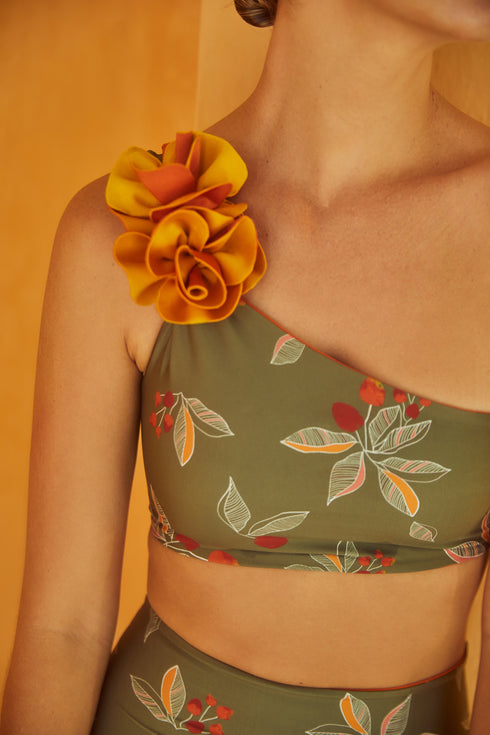 Currulao Top / Olive Chontaduro - Orange