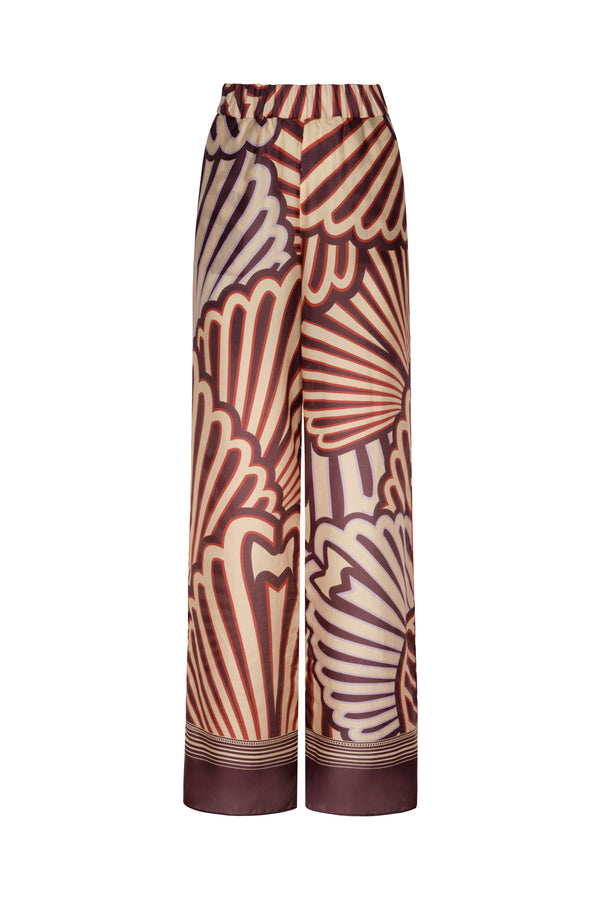 Joao Cotton Silk Pants / Wine Intricate Shells