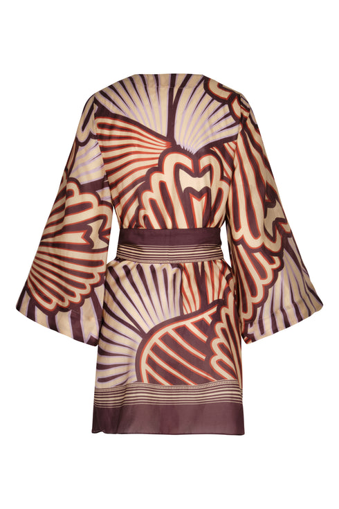 Joaquina Cotton Silk Mini Tunic / Wine Intricate Shells