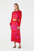 Sevilla Silk Jacquard Blouse / Red & Fuchsia Maxi Buganvilia