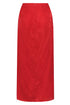 Amaime Silk Jacquard Midi Skirt / Red & Fuchsia Maxi Buganvilia