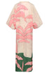 Andina Hand-Embroidered Crepe Tunic / Peach Palms