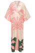 Andina Hand-Embroidered Crepe Tunic / Peach Palms