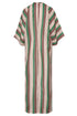Andina Hand-Embroidered Linen Tunic / Green Artisanal Stripes