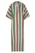 Andina Hand-Embroidered Linen Tunic / Green Artisanal Stripes