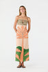 Antigua Linen Midi Dress / Peach Palms