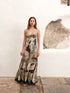 Julieta Satin Silk Maxi Dress / Sage Gladiolos Garden