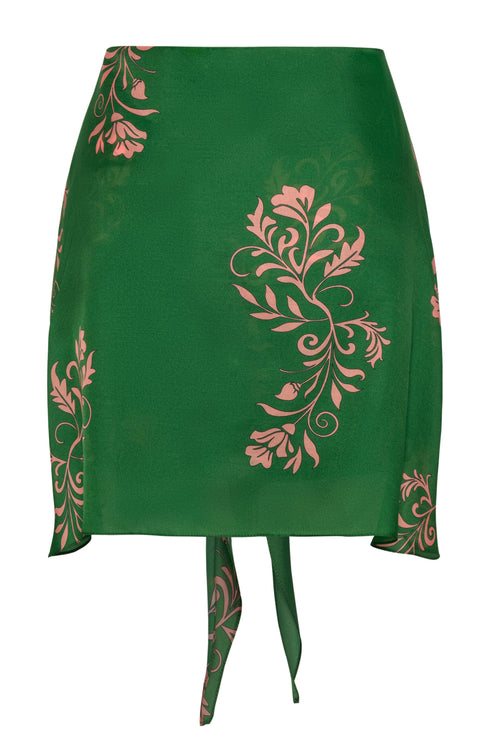 Bamboleiro Cotton Silk Short / Green Buganvilias