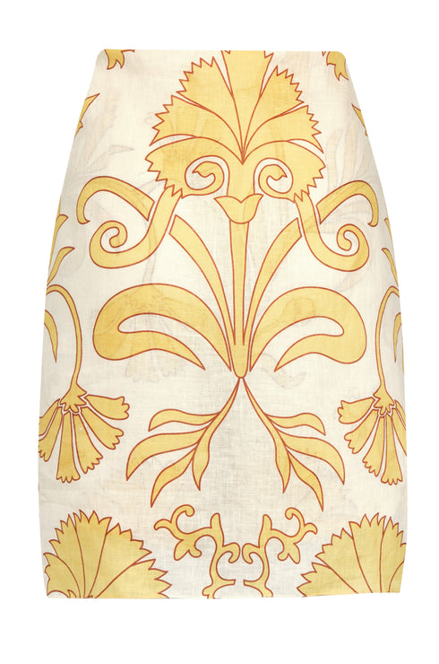 Bamboleiro Linen Short / Yellow Flowers
