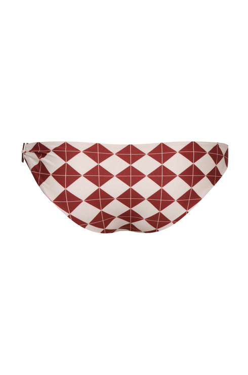 Barbara Bottom / Burgundy Rhombuses Ivory - Ivory