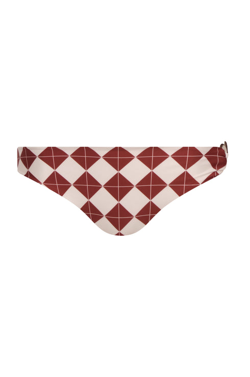 Barbara Bottom / Burgundy Rhombuses Ivory - Ivory