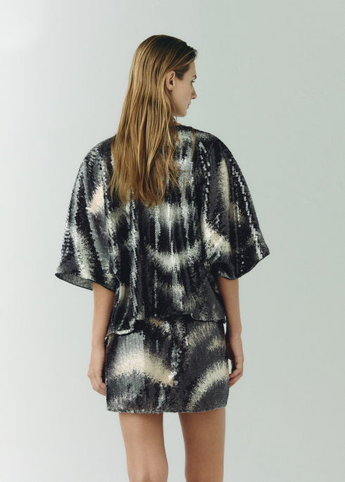 Carmelita Sequins Mini Skirt / Black