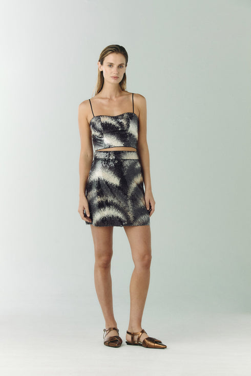 Carmelita Sequins Mini Skirt / Black