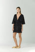 Coco Silk Jacquard Mini Dress / Black