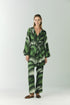 Joaquina Silk Jacquard Mini Kaftan / Green Brushed
