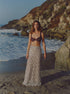 Carlota Palms Sequined Maxi Skirt / Silver