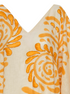 Morena Hand Embroidered Linen Closed Tunic / Ecru Yellow Arabesque