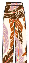 Santo Tomas Satin Silk Pants / Lilac Platanera Leaves