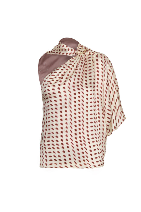 Guayacan Silk Blouse / Ivory Wine Seeds
