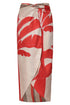 Capurgana Linen Skirt / Orange Palms