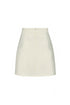 Carmelita Canvas Hand Embroidered Mini Skirt / Ecru