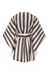 Cavalo Embroidered Linen Poncho / Ivory and Navy