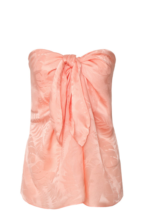 Cayetana Silk Jacquard Blouse / Peach