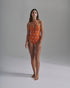 Saint Tropez Embroidered One Piece / Orange Lilac Polka Palms