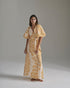 Ermita Linen Midi Dress / Ecru Yellow Arabesque