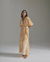 Ermita Linen Midi Dress / Ecru Yellow Arabesque