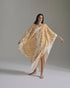 Morena Hand Embroidered Linen Closed Tunic / Ecru Yellow Arabesque