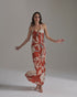 Amazonia Crepe Chine Maxi Dress / Orange Gladiolos