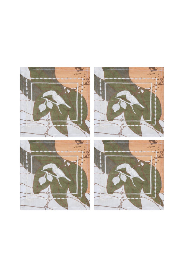 Tucan Guava Cocktail Napkins / Ivory