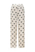 Santo Tomás Martellato Silk Pants / Ivory - Black Polka Palms