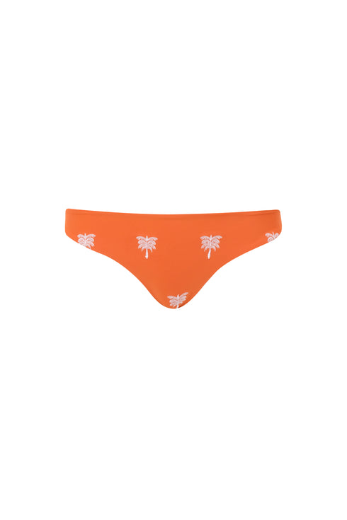 Guava Embroidered Bottom / Orange Lilac Polka Palms