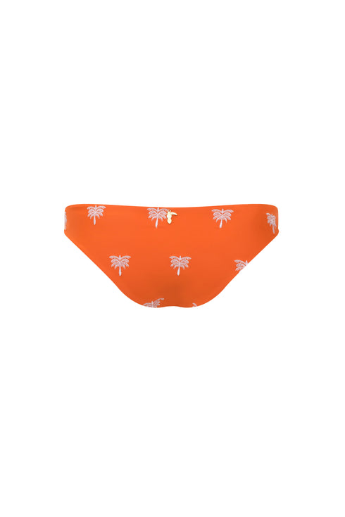 Guava Embroidered Bottom / Orange Lilac Polka Palms