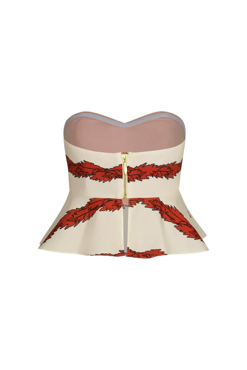 Peplum Cotton Top / Orange Stripes