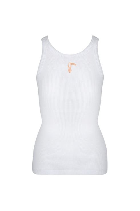 Coco Tank Top / White - Pink