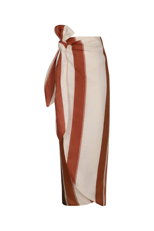Mapara Linen Skirt / Terra Stripes
