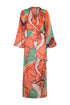 Tertulia Silk Jacquard Maxi Dress / Coral