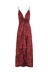 Sabina Silk Jacquard Dress / Wine