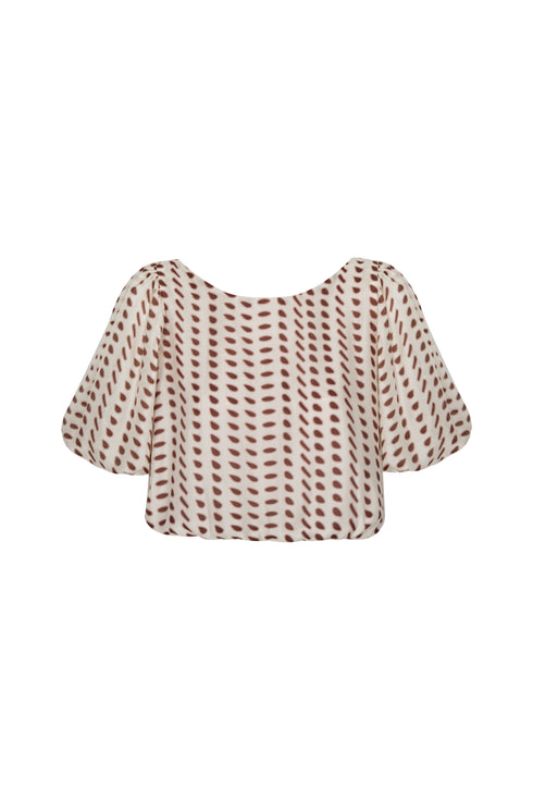 Guayacan Silk Blouse / Ivory Wine Seeds