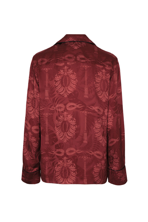 Noches de Luna Silk Jacquard Blouse / Wine