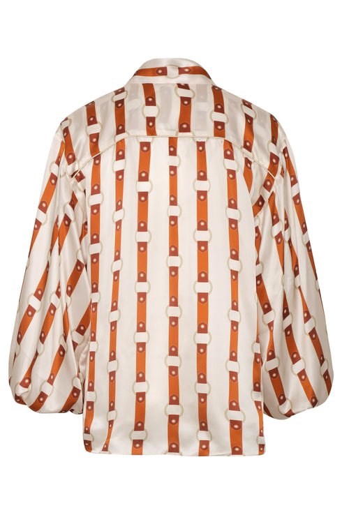 Simonetta Satin Silk Shirt / Horse Reins